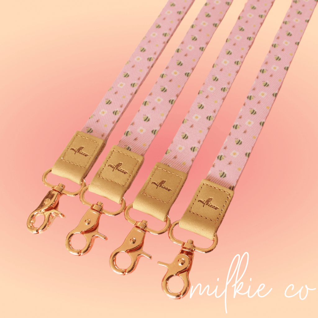 Pink Bee Fabric Lanyard All Products