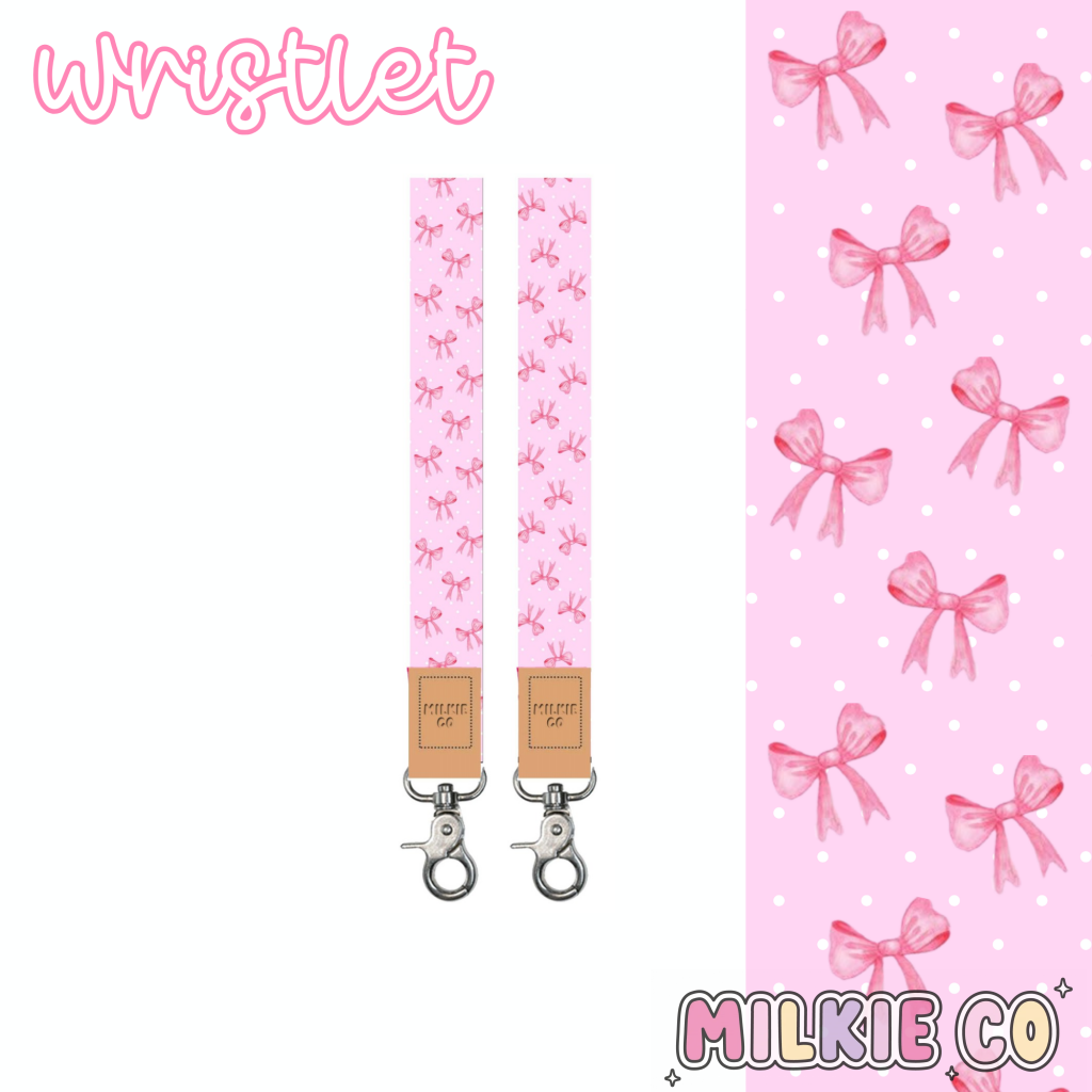 Pink Bow Fabric Wristlet All Products