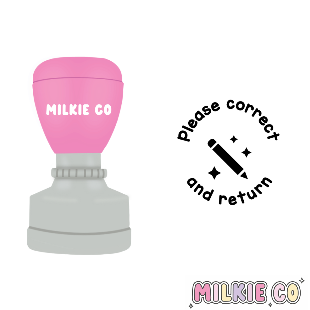’Please correct and return’ Stamp