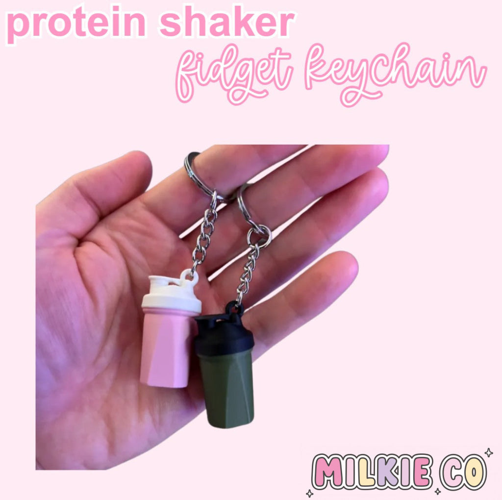 Protein Shaker Fidget Keychain