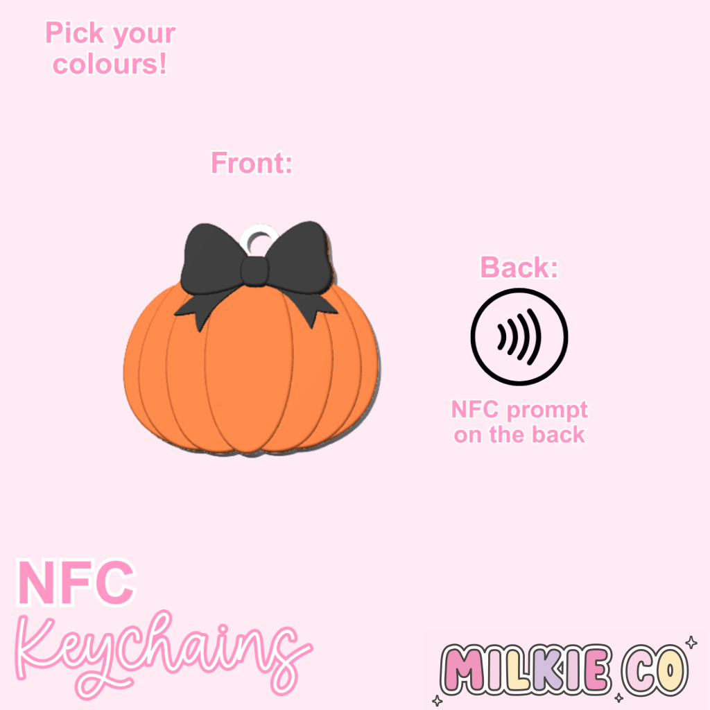 Pumpkin Bow NFC Keychain All Products