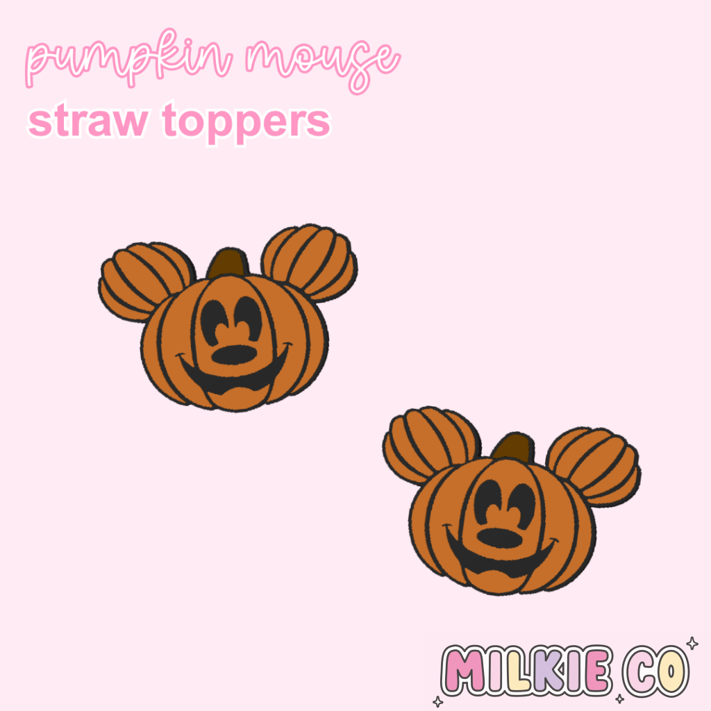 Pumpkin Mouse Cow Straw Topper