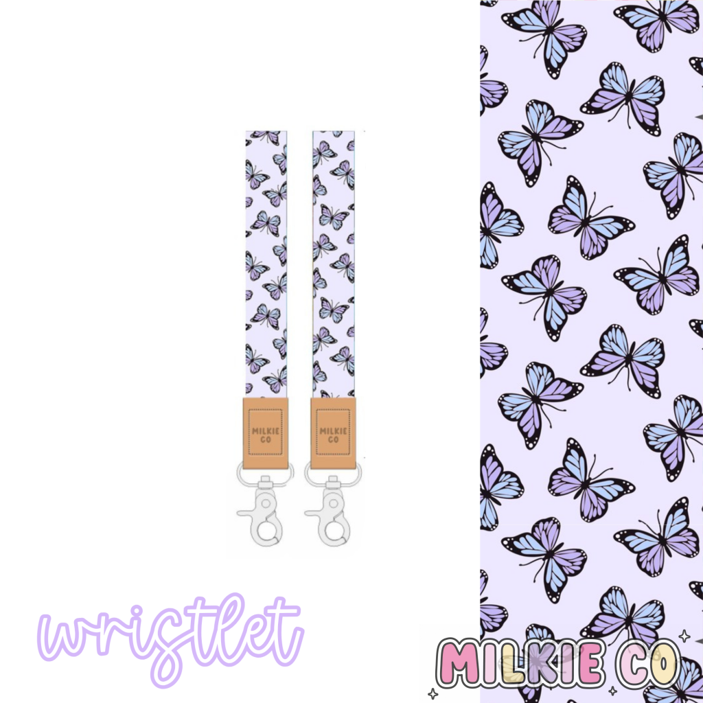 *PRE-ORDER EARLY JUNE* Purple Butterfly Fabric Wristlet All Products