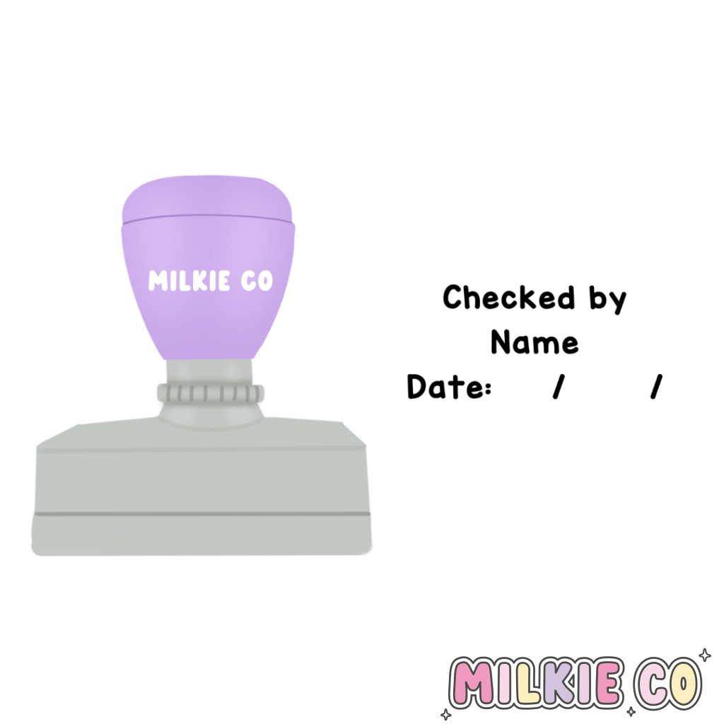 Rectangular: ’Checked by’ and Date Stamp
