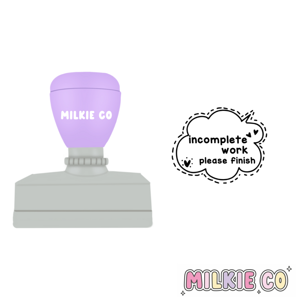 Rectangular: ’Incomplete work’ Stamp