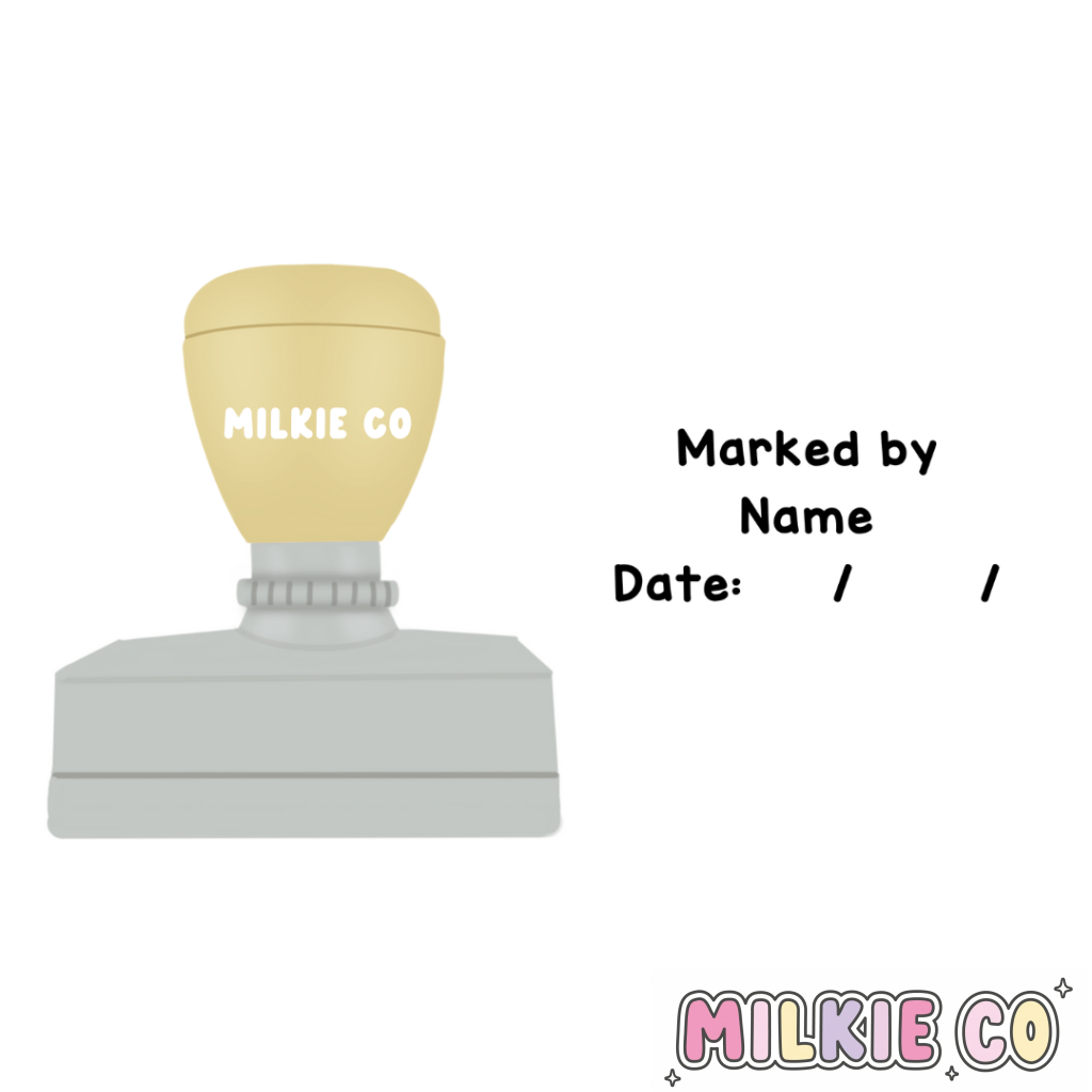 Rectangular: ’Marked by’ and Date Stamp