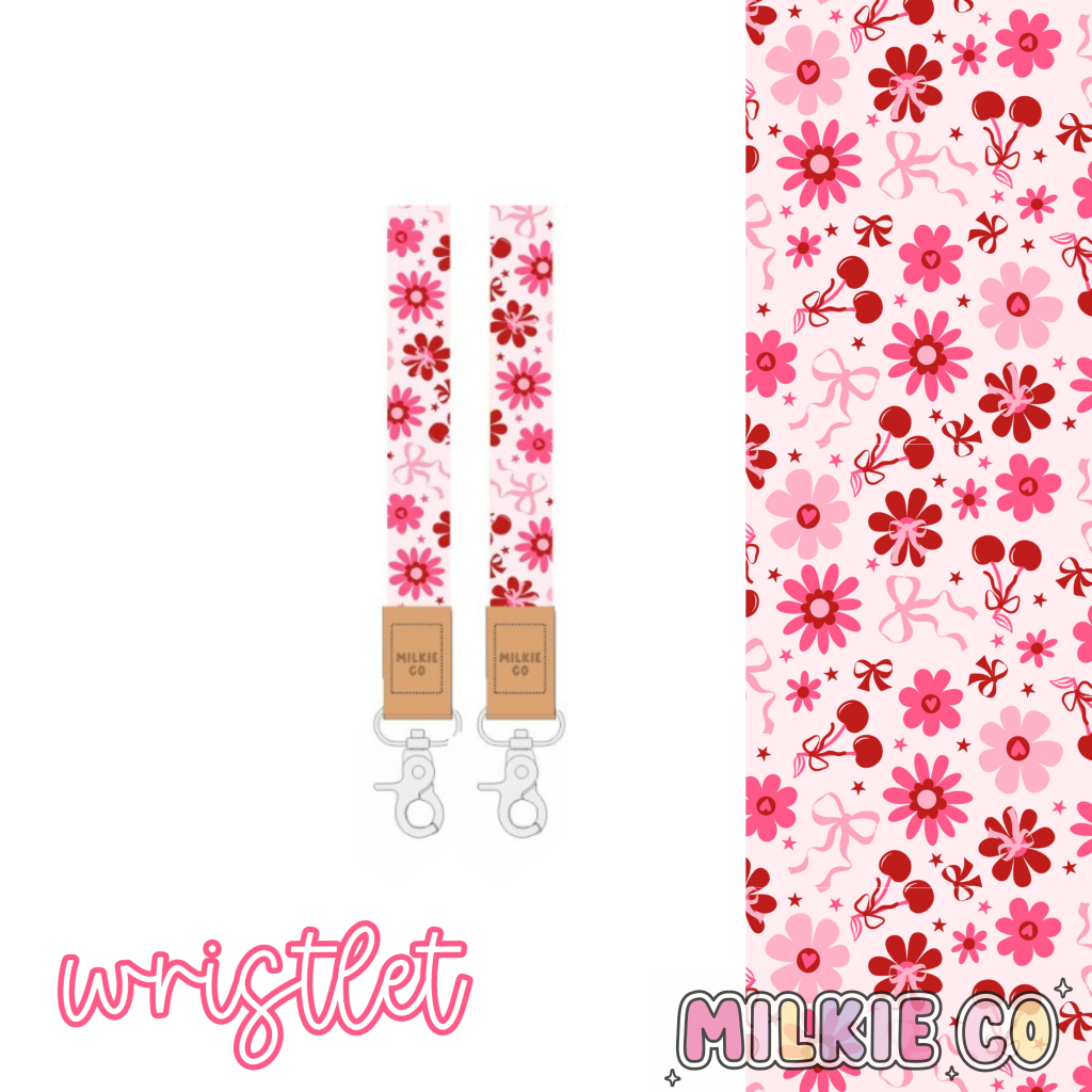 *PRE-ORDER MID JUNE* Cherry Bloom Fabric Wristlet All Products