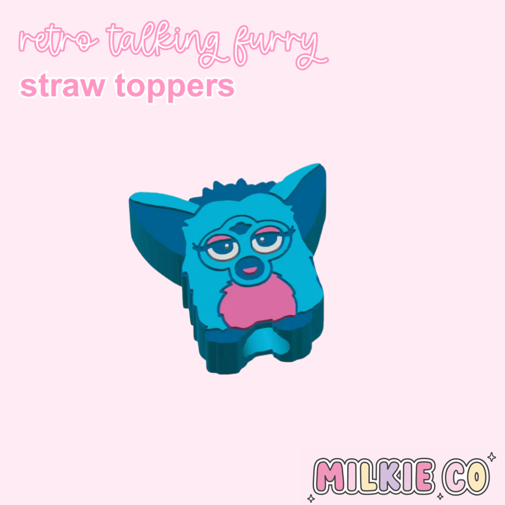 Retro Furry Toy Straw Topper