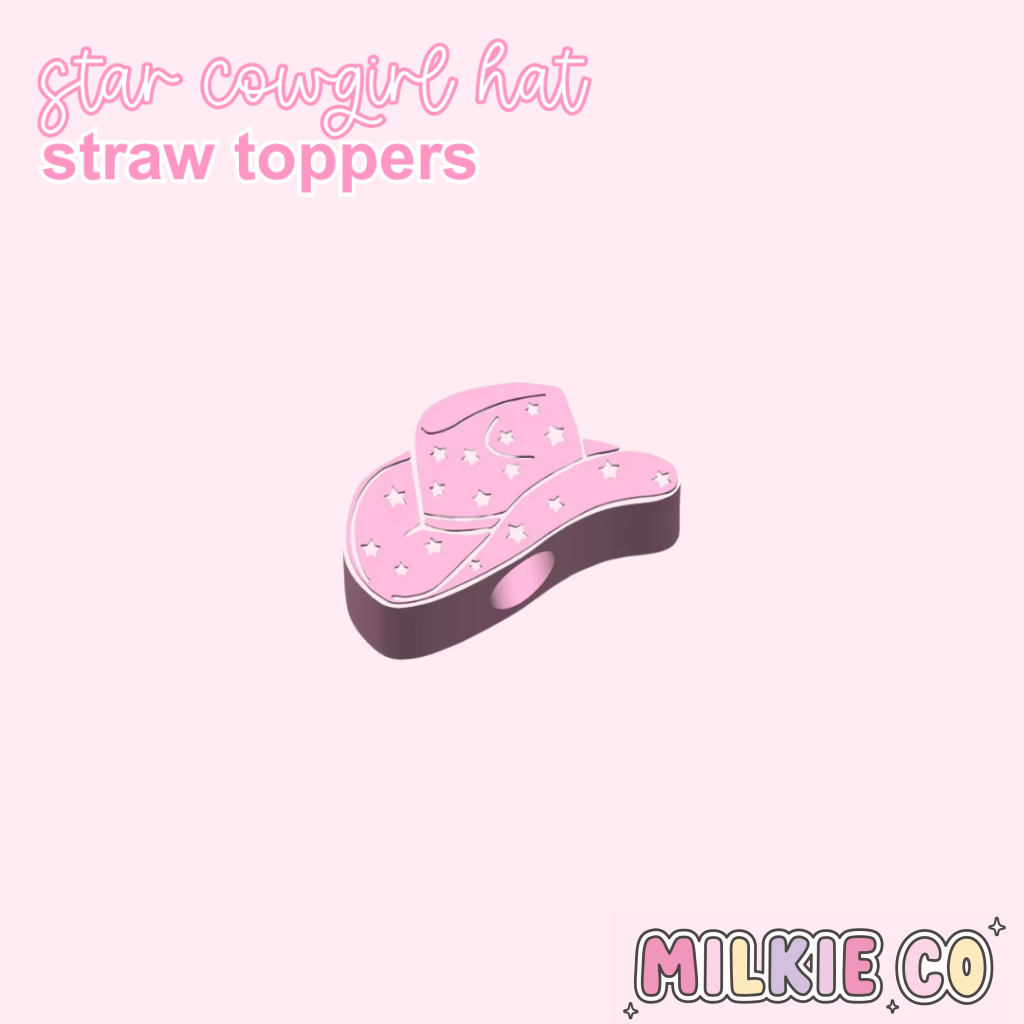 Star Cowgirl Hat Straw Topper