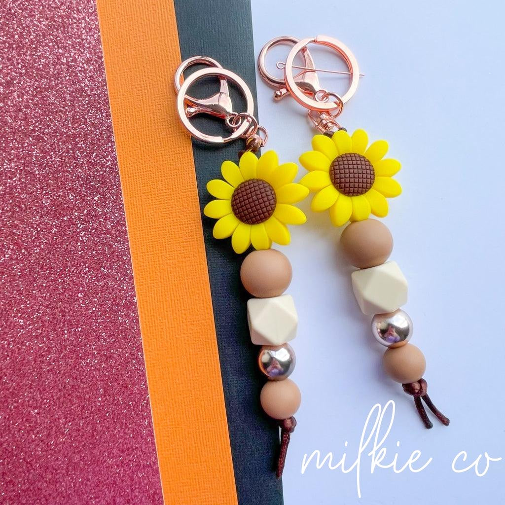 Sunflower Beaded Keychain All Products
