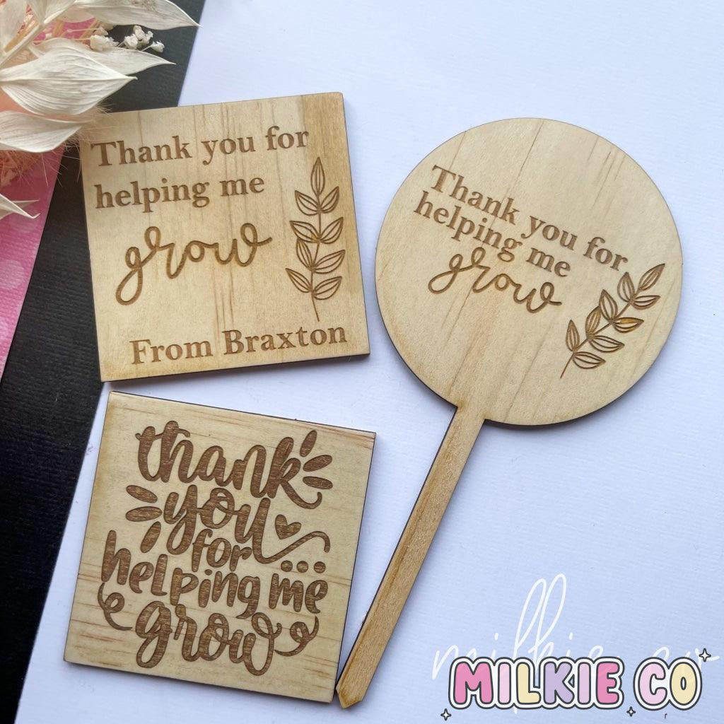 Thank You For Helping Me Grow Wood Card All Products