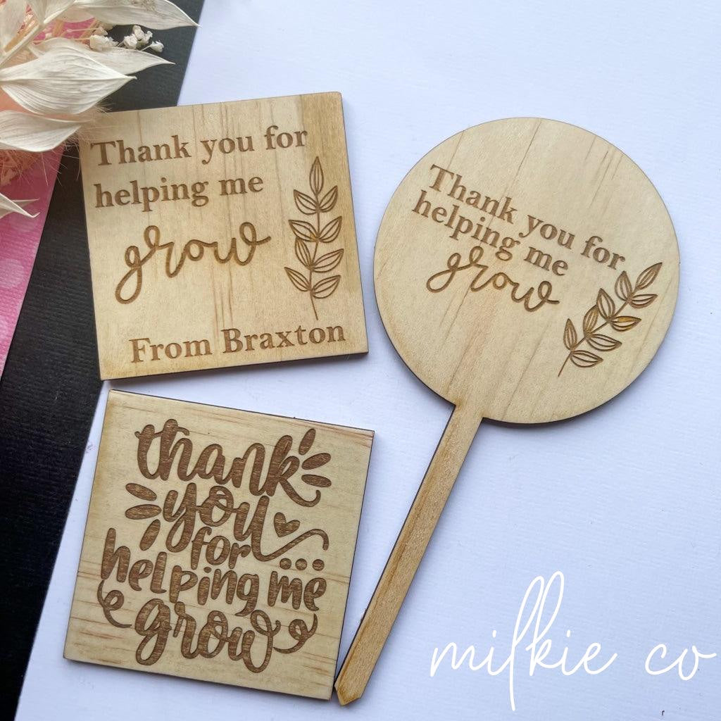 Thank You For Helping Me Grow Wood Card All Products