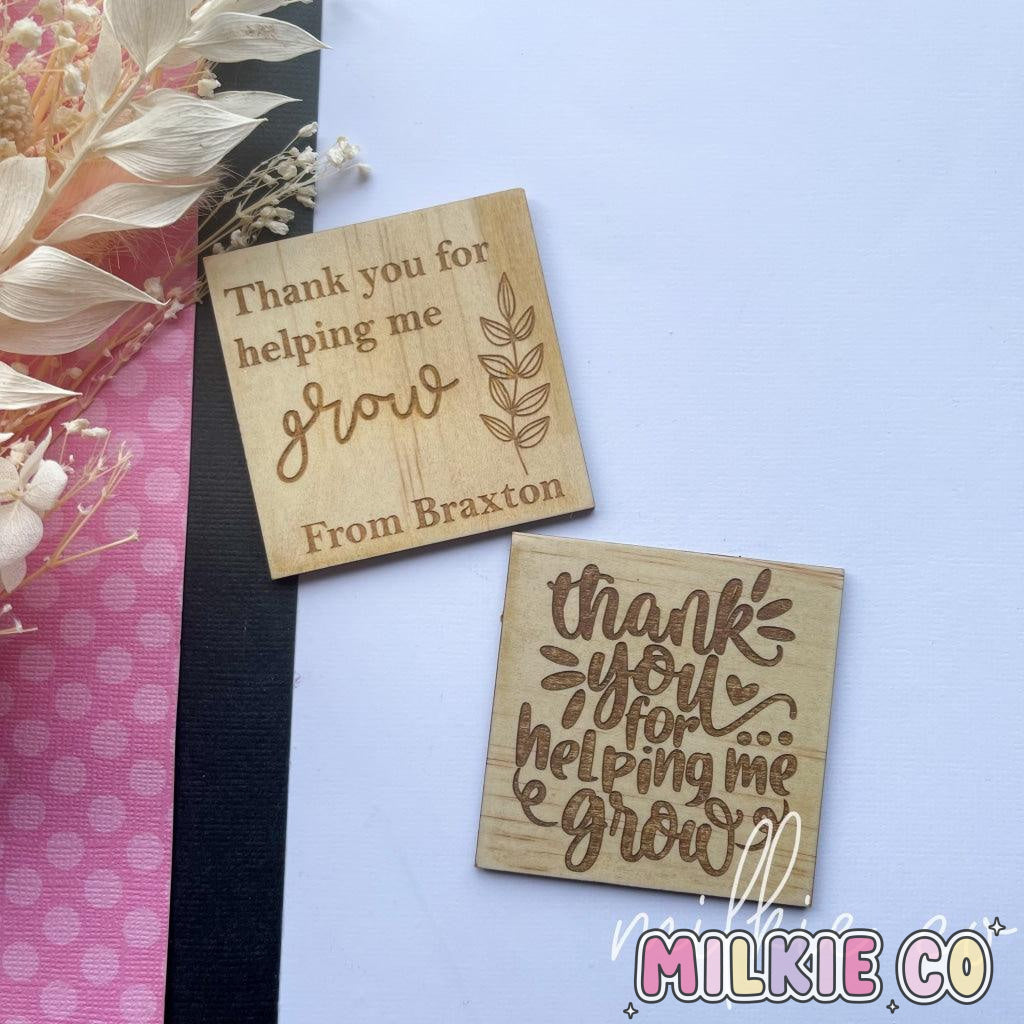 Thank You For Helping Me Grow Wood Card All Products