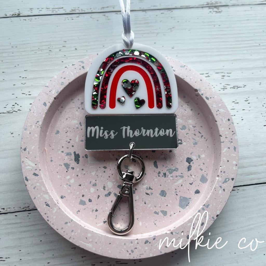 Christmas Rainbow Personalised Lanyard All Products